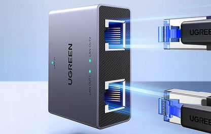 Splitter sieť UGREEN NW301, RJ45 - 2 x RJ45, Sivý