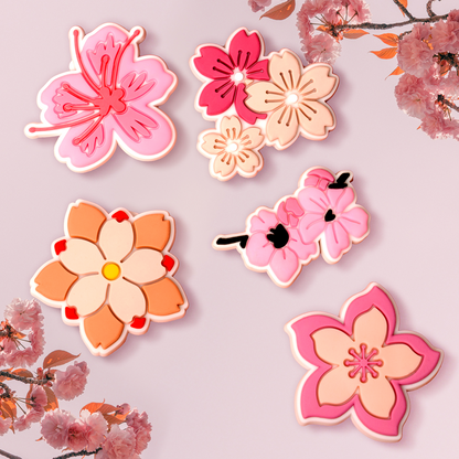 3D OEM nálepka Pink Blossom na obal na telefón / tablet, sada 5 kusov, viacfarebná