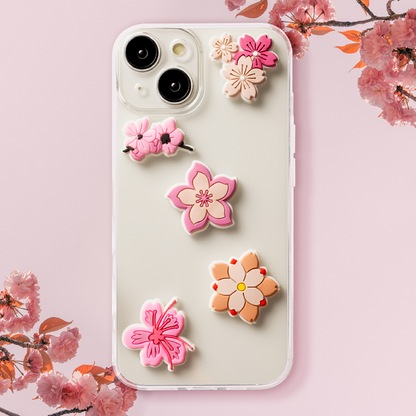 3D OEM nálepka Pink Blossom na obal na telefón / tablet, sada 5 kusov, viacfarebná