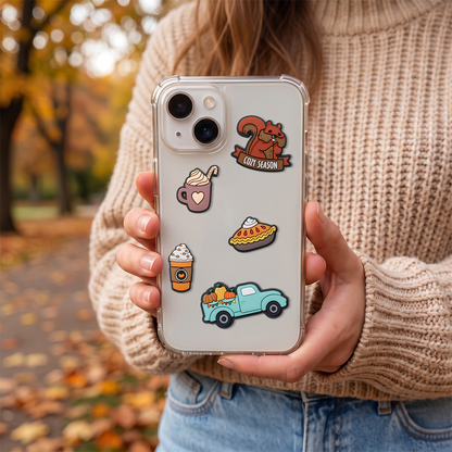 3D nálepky OEM Pumpkin Spice na puzdro na telefón/tablet, sada 5 kusov, viacfarebné