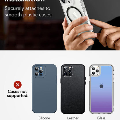 Metalická nálepka ESR HaloLock, Sada 2 kusy, Čierno-strieborná