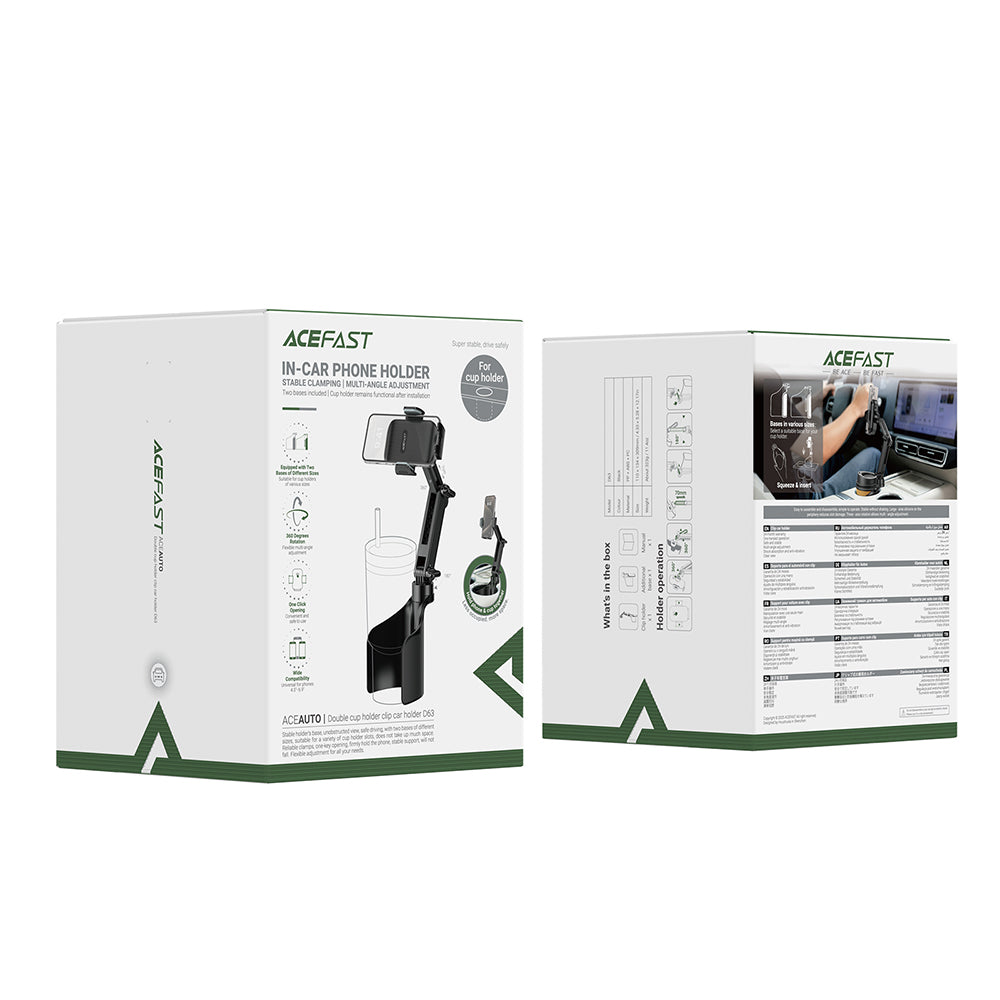 Auto držiak Acefast D63, 4.7inch - 6.9inch, Čierny