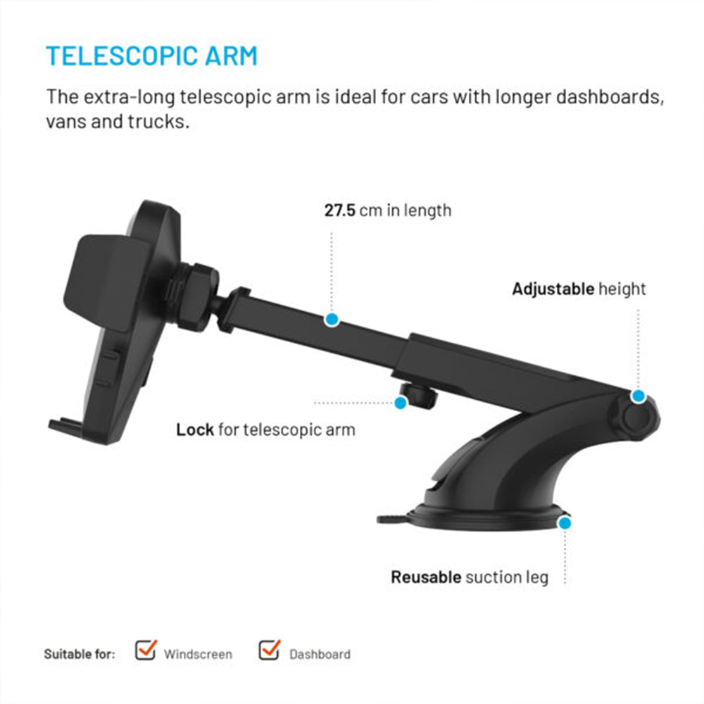 Auto držiak Fixed Iconiq XXL, Univerzálny, Čierny