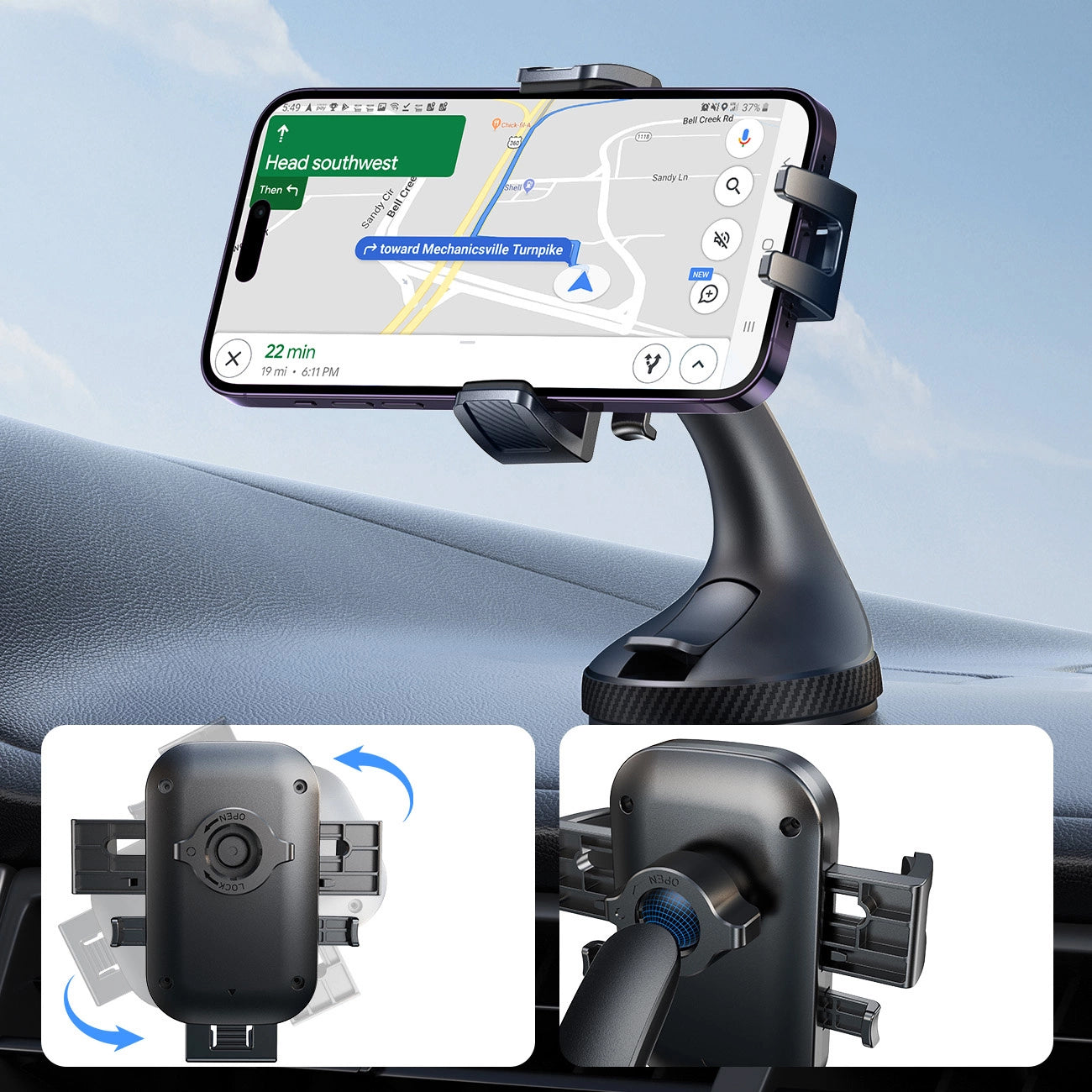 Auto držiak Joyroom JR-OK6 Dash, 4.7inch - 6.8inch, Čierny