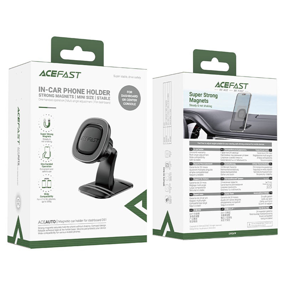 Magnetický držiak do auta Acefast D51, Univerzálny, Čierny