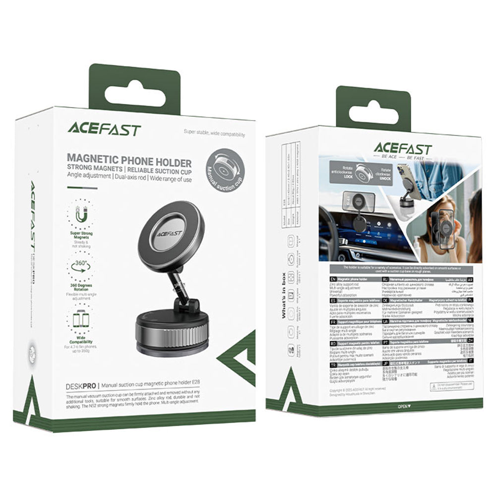 Magnetický auto držiak Acefast E28, Univerzálny, Sivý