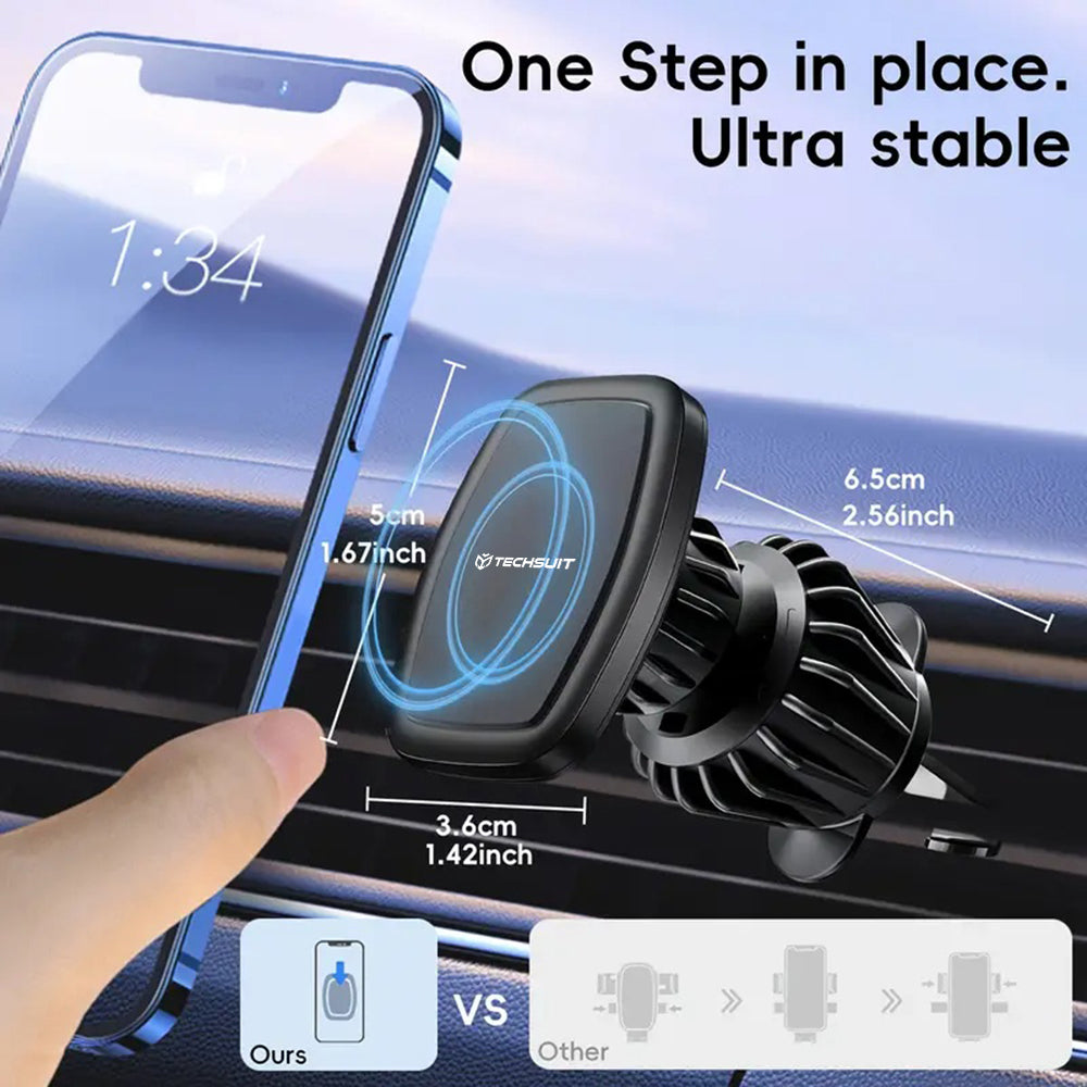 Magnetický Auto Držiak Techsuit S2, Univerzálny, Čierny