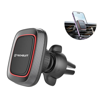 Magnetický držiak do auta Techsuit S4, Univerzálny, Čierno-červený