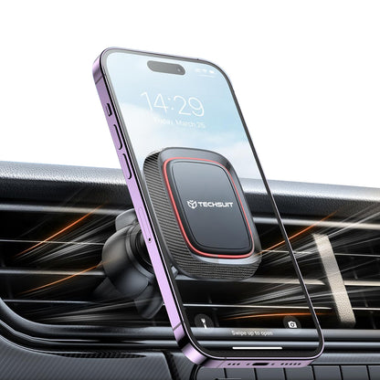 Magnetický držiak do auta Techsuit S4, Univerzálny, Čierno-červený
