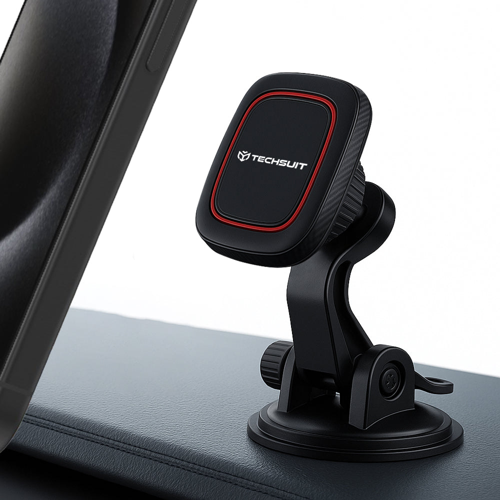 Magnetický Auto Držiak Techsuit S6, Univerzálny, Čierno Červený