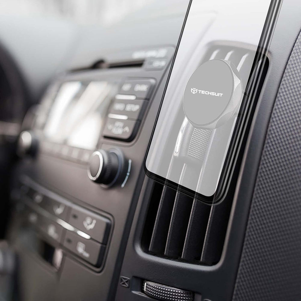 Magnetický držiak do auta Techsuit S9, Univerzálny, Strieborný