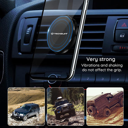 Magnetický držiak do auta Techsuit S9, Univerzálny, Strieborný
