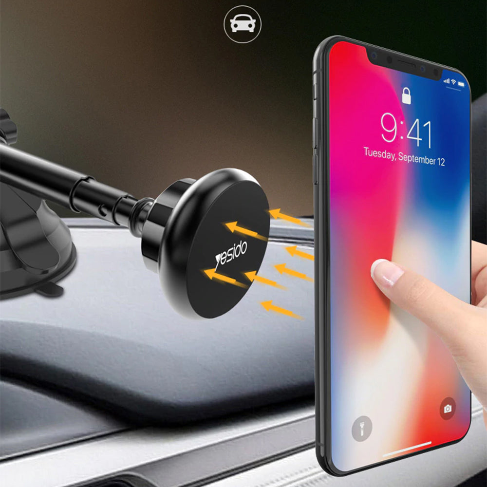 Magnetický auto držiak Yesido C41, Univerzálny, Čierny