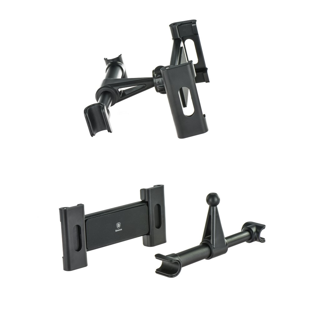 Držiak na opierku hlavy do auta Baseus BackSeat pre telefón / tablet, 4,7 palca - 12,9 palca, čierny, znovu zabalený SUHZ-01