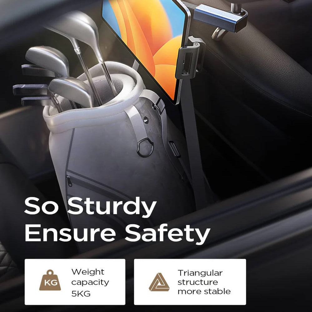 Auto držiak Lisen na opierku hlavy pre telefón / tablet, 4.7inch - 12.9inch, čierny YL0221030002