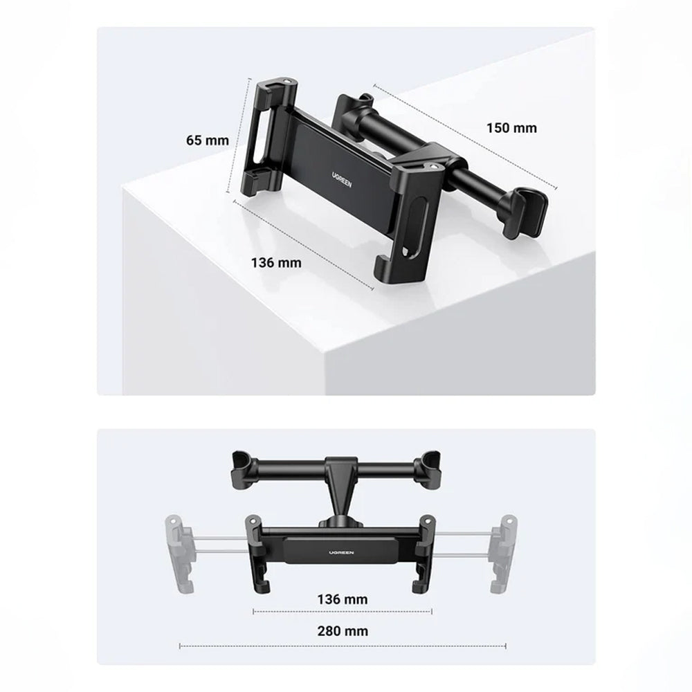 Auto držiak na opierku hlavy UGREEN LP160 (60108), 4.7inch - 12.9inch, čierny
