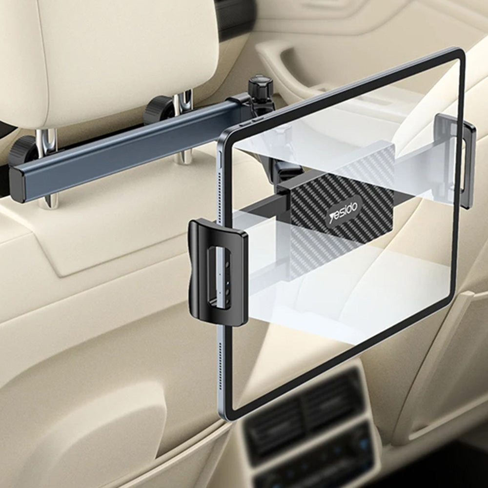 Auto držiak na opierku hlavy Yesido C294 pre telefón / tablet, 4.7inch - 13inch, čierny
