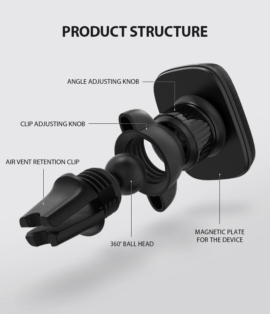 Magnetický držiak do auta Ringke Power Clip, univerzálny, čierny