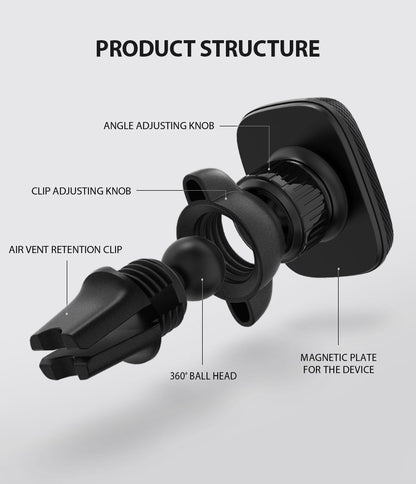 Magnetický držiak do auta Ringke Power Clip, univerzálny, čierny