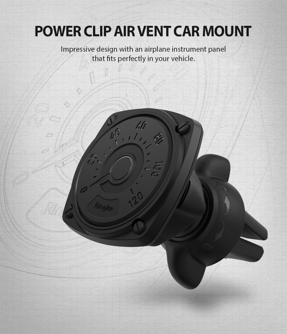 Magnetický držiak do auta Ringke Power Clip, univerzálny, čierny