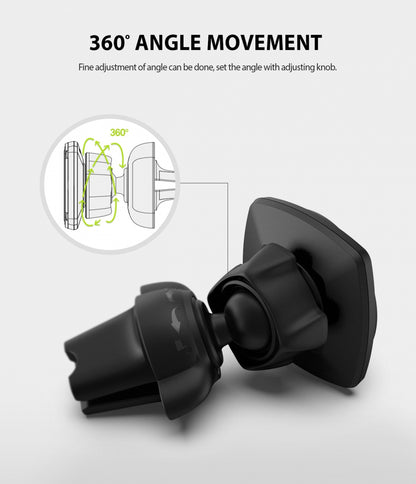 Magnetický držiak do auta Ringke Power Clip, univerzálny, čierny