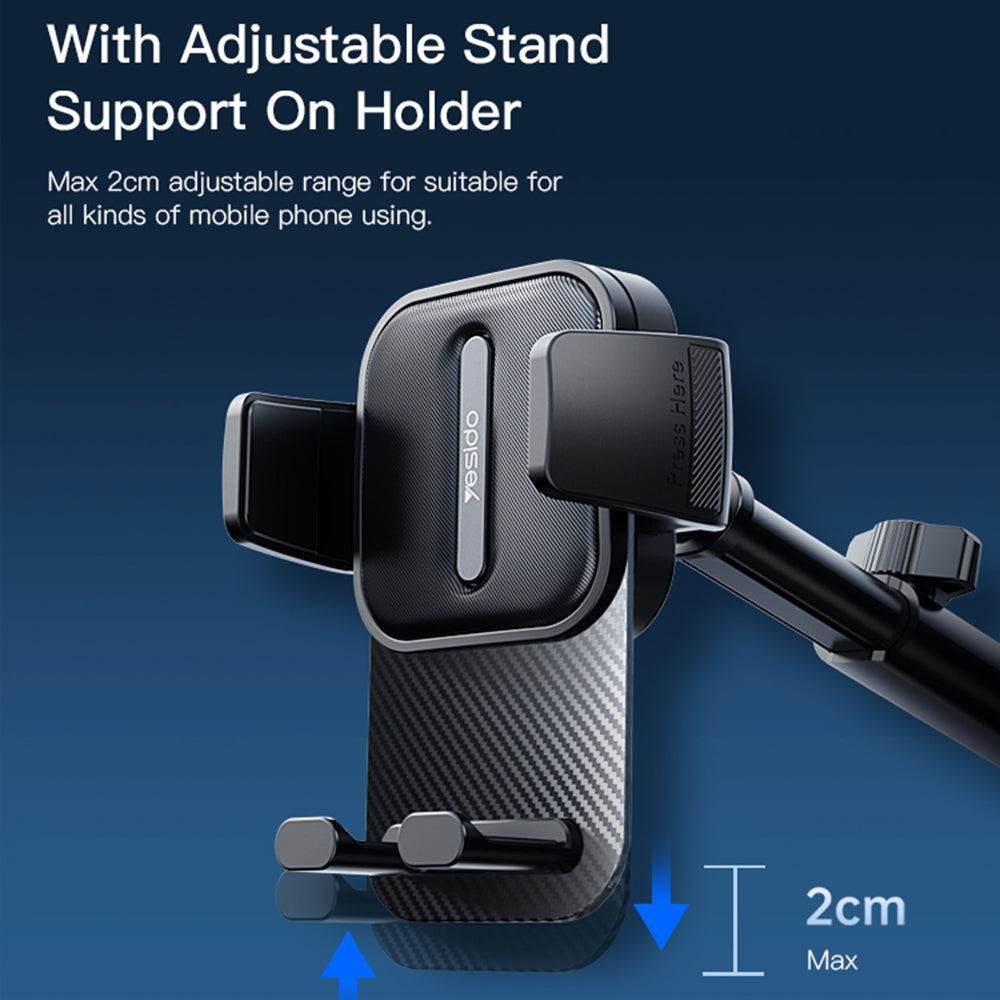 Auto držiak Yesido C174, 4inch - 6.7inch, Čierny