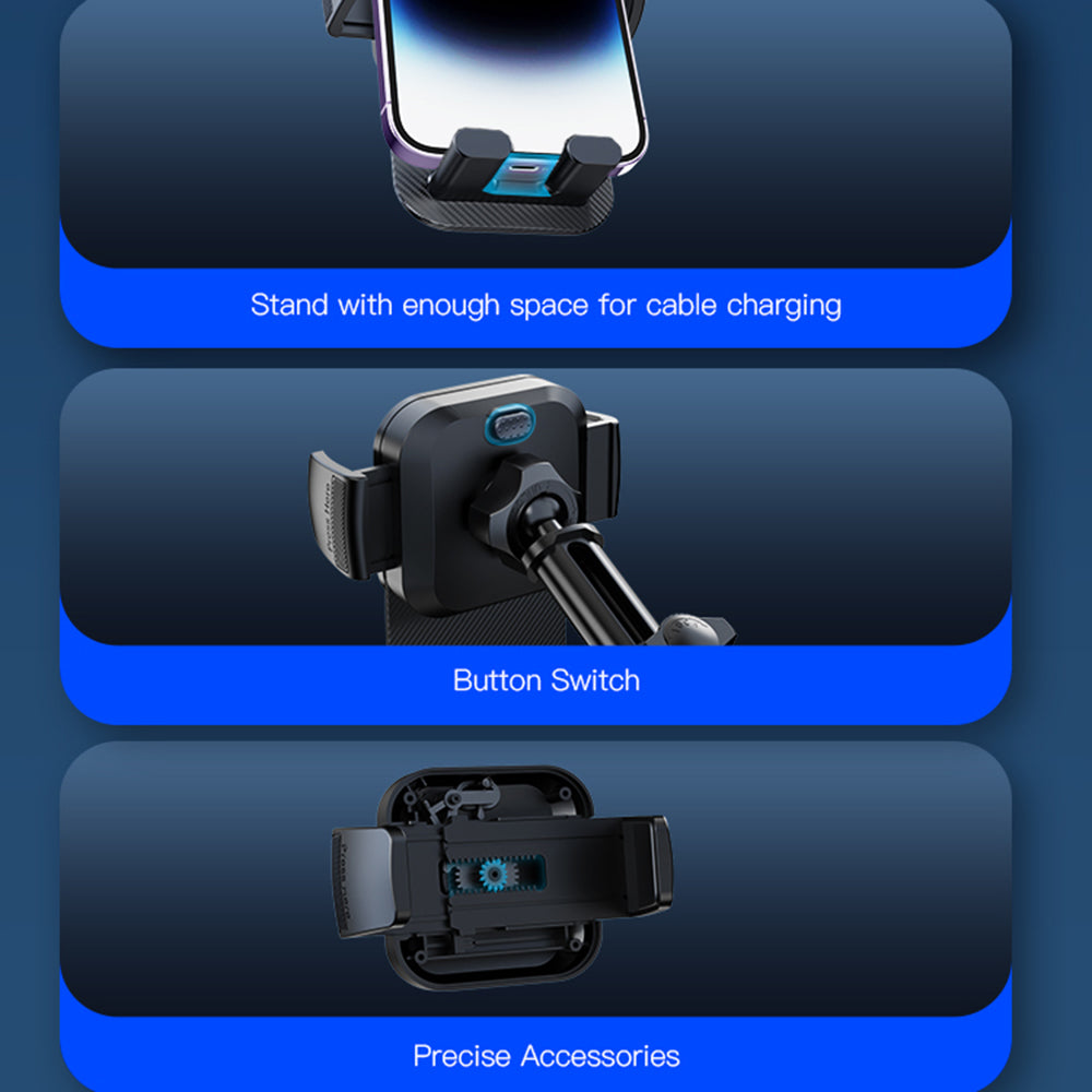 Auto držiak Yesido C174, 4inch - 6.7inch, Čierny