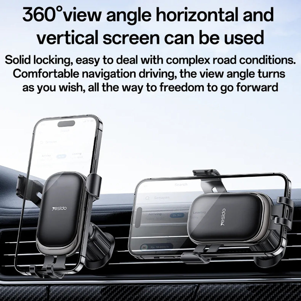 Auto držiak Yesido C247, 4.7inch - 7.2inch, Čierny