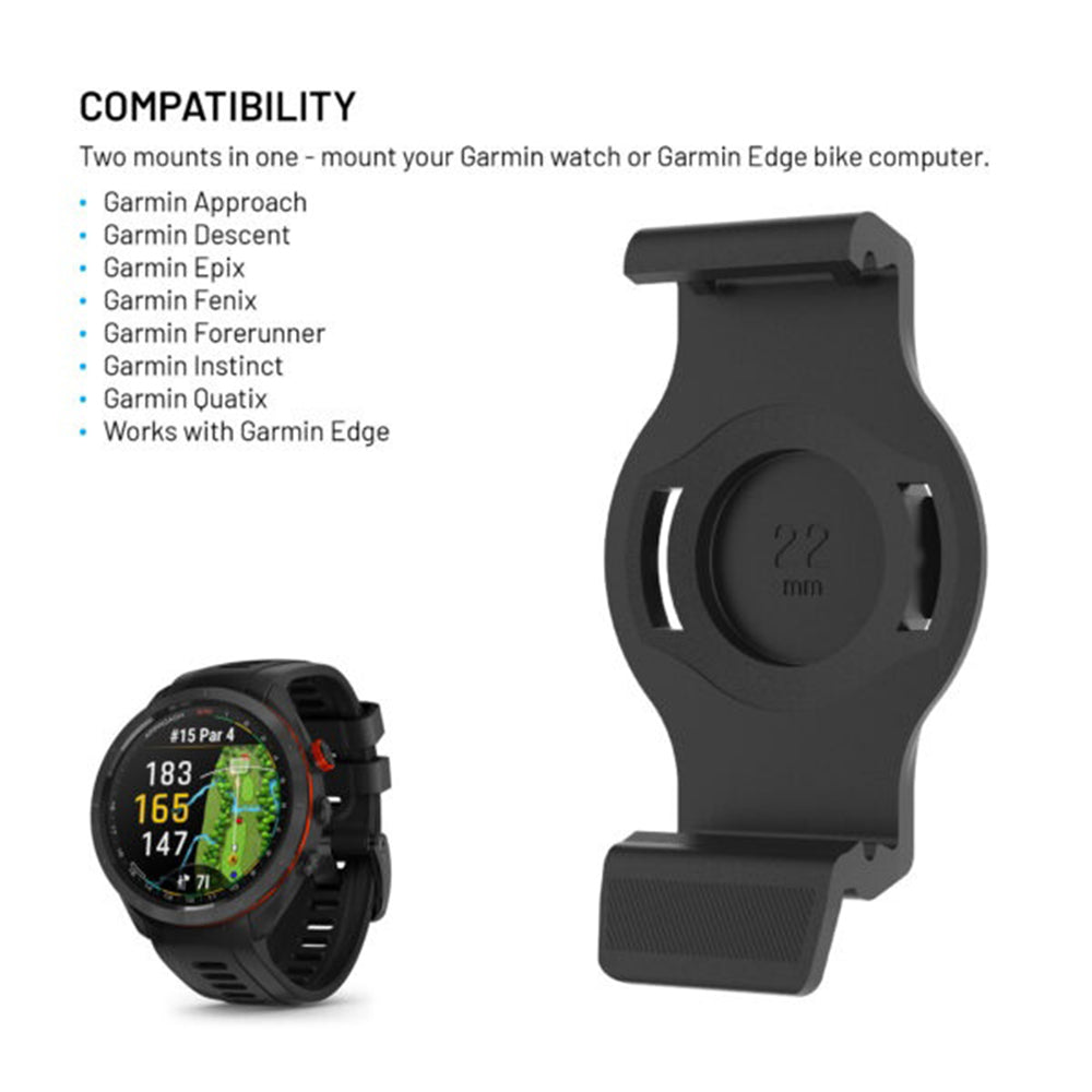 Držiak na bicykel Fixed pre Garmin Watch 22mm / Edge Computer, Čierny