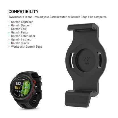 Držiak na bicykel Fixed pre Garmin Watch 22mm / Edge Computer, Čierny