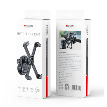 Držiak na bicykel Yesido C191, 4.5inch - 6.8inch, Čierny