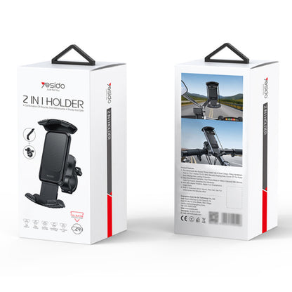 Držiak na bicykel Yesido C249, 4.8inch - 7.2inch, Čierny