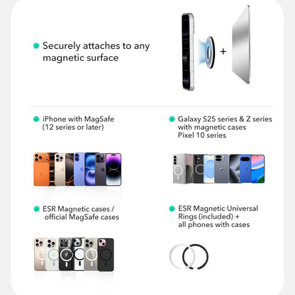 Držiak na prsteň ESR HaloLock, čierny