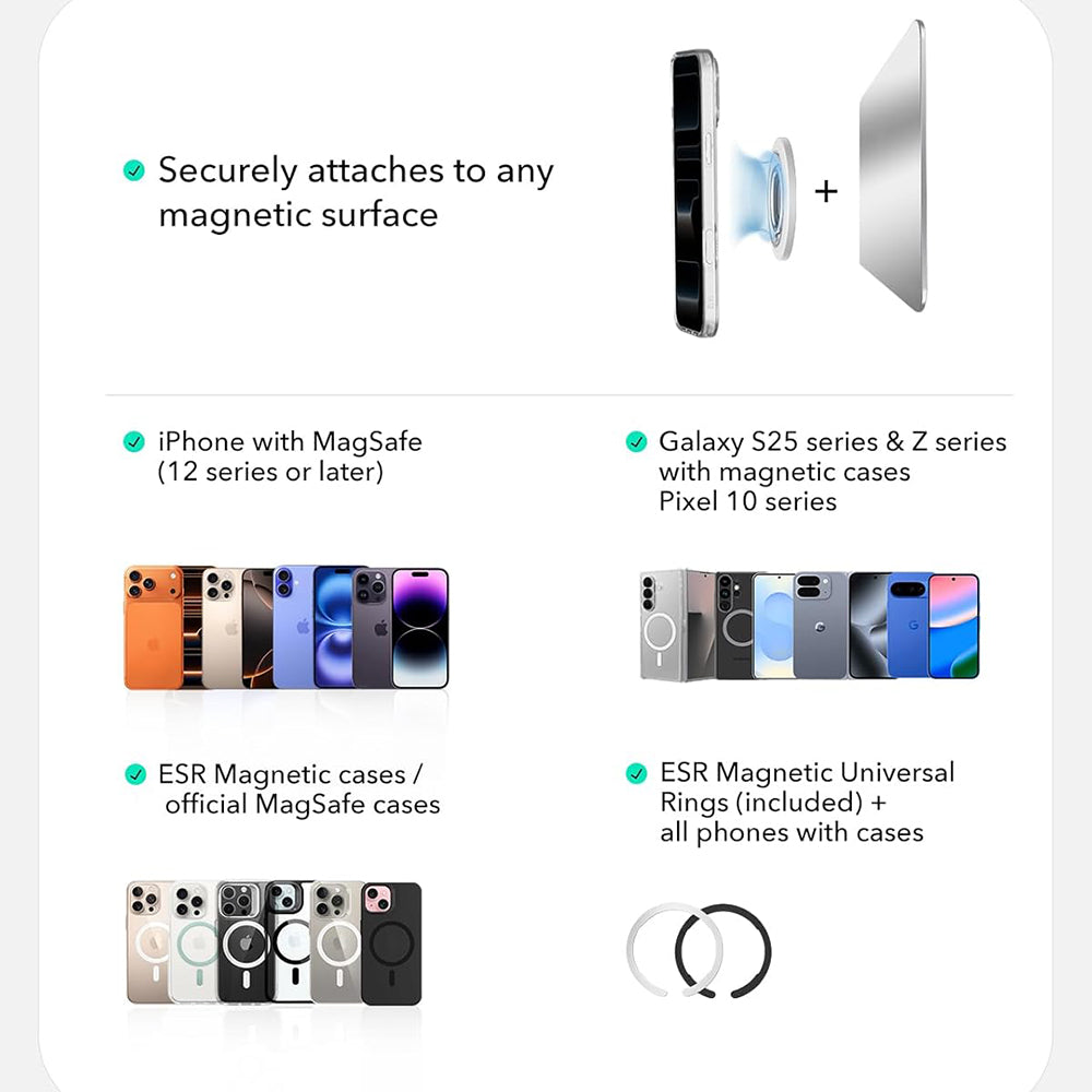 Podpora pre prsteň ESR HaloLock, Biela