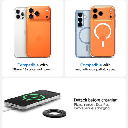 Držiak na prst Spigen Dual Pop Mag S, univerzálny, sivý AMP11736