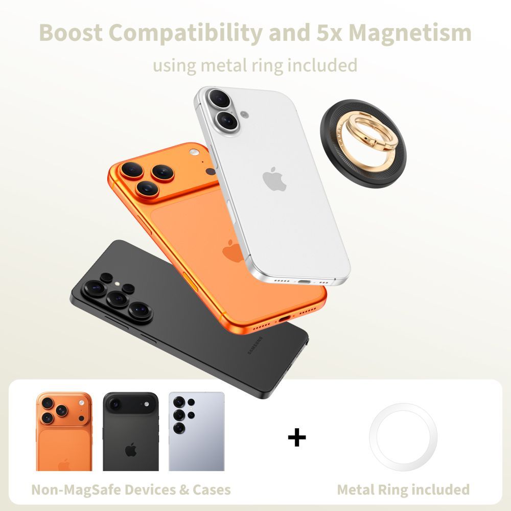 Tech-Protect MMR700 Lamano Ring Holder, Universal, Black Gold