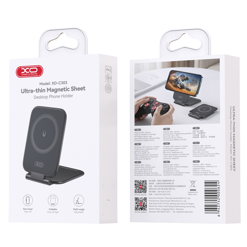 Magnetický držiak XO Design C303, univerzálny, čierny