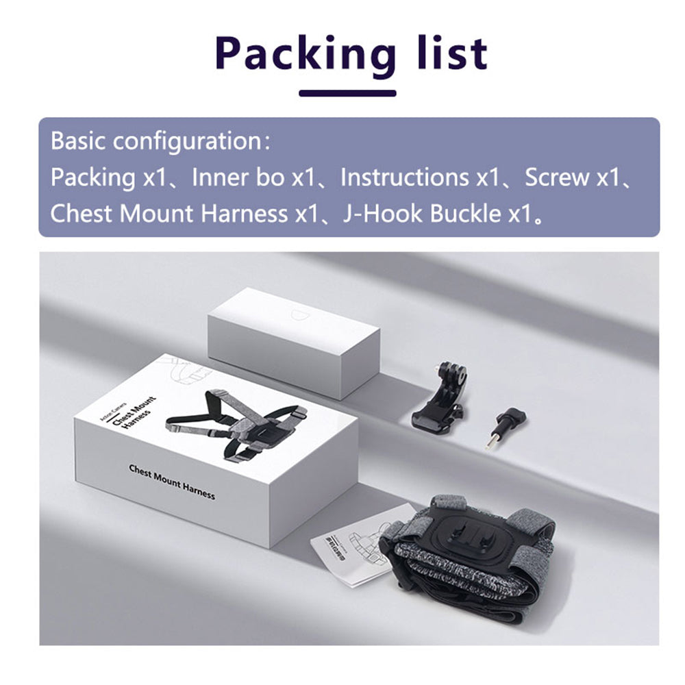 Športový hrudný držiak Techsuit JX-002 pre GoPro Series, Sivý