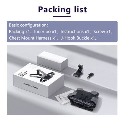 Športový hrudný držiak Techsuit JX-002 pre GoPro Series, Sivý