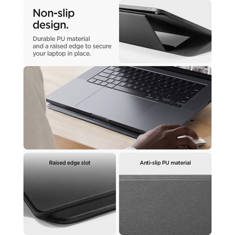 Stojan Spigen Slim Fold LD201-S7 pre notebook max. 14 palcov, čierny AMP11116