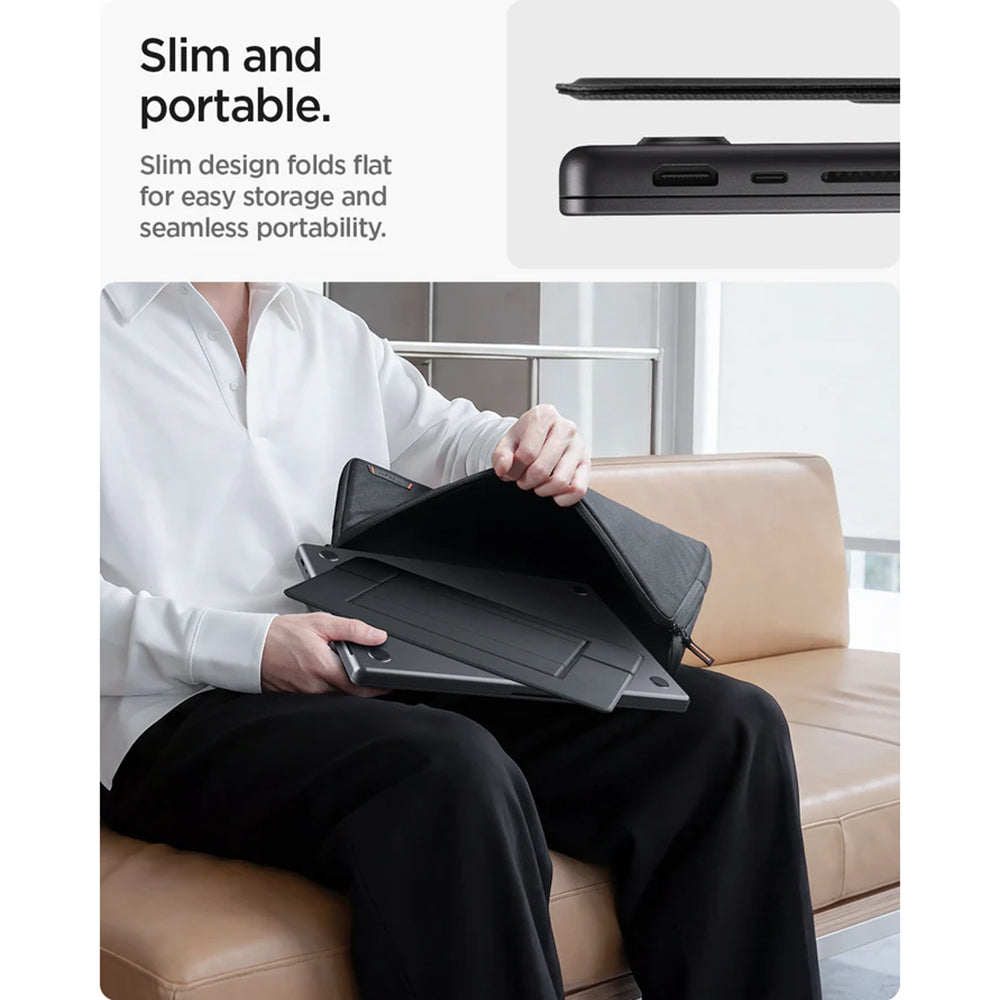 Stojan Spigen Slim Fold LD201-S7 pre notebook max. 14 palcov, čierny AMP11116
