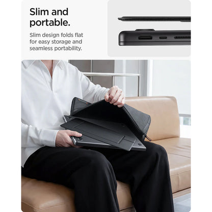 Stojan Spigen Slim Fold LD201-S7 pre notebook max. 14 palcov, čierny AMP11116