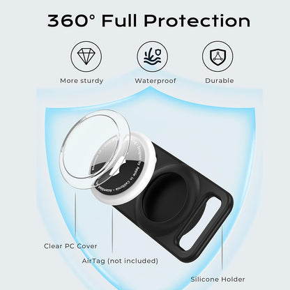 Podpora Techsuit BuddyGuard DG1 pre Apple AirTag na obojok domáceho zvieraťa, čierna