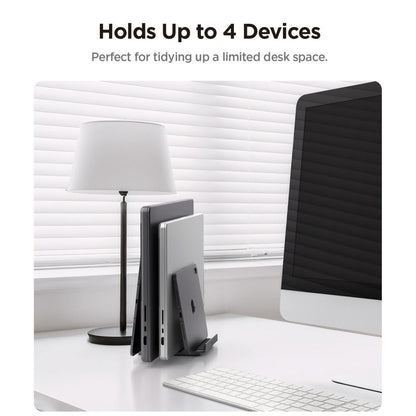 Vertikálny stojan Spigen LD208S4 Two pre laptop s hrúbkou 14mm - 27mm, Sivý