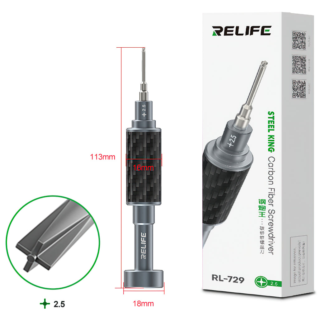 Skrutkovač Relife RL-729, Plochý kríž 2.5mm