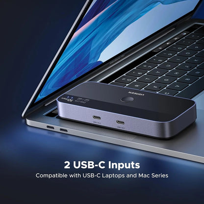Switch USB UGREEN CM691 (45784), 3 x USB-A 3.2 - 1 x USB-C - 1 x miniUSB, čierna