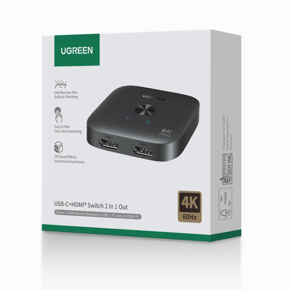 Switch Video HDMI UGREEN 65877, Čierny