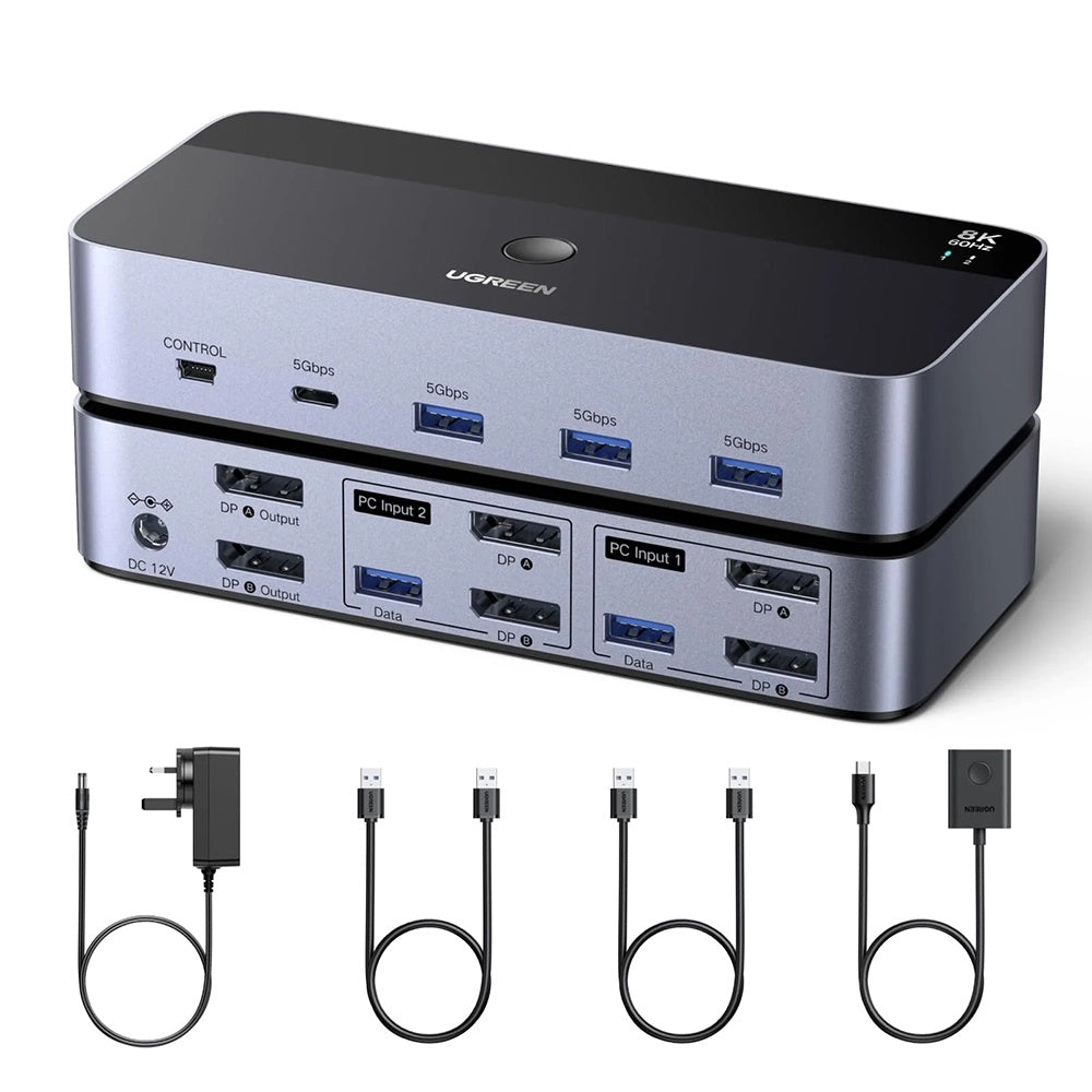 Switch Video DisplayPort UGREEN AK700 (55851), Sivý