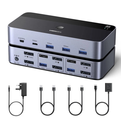 Switch Video DisplayPort UGREEN AK700 (55851), Sivý
