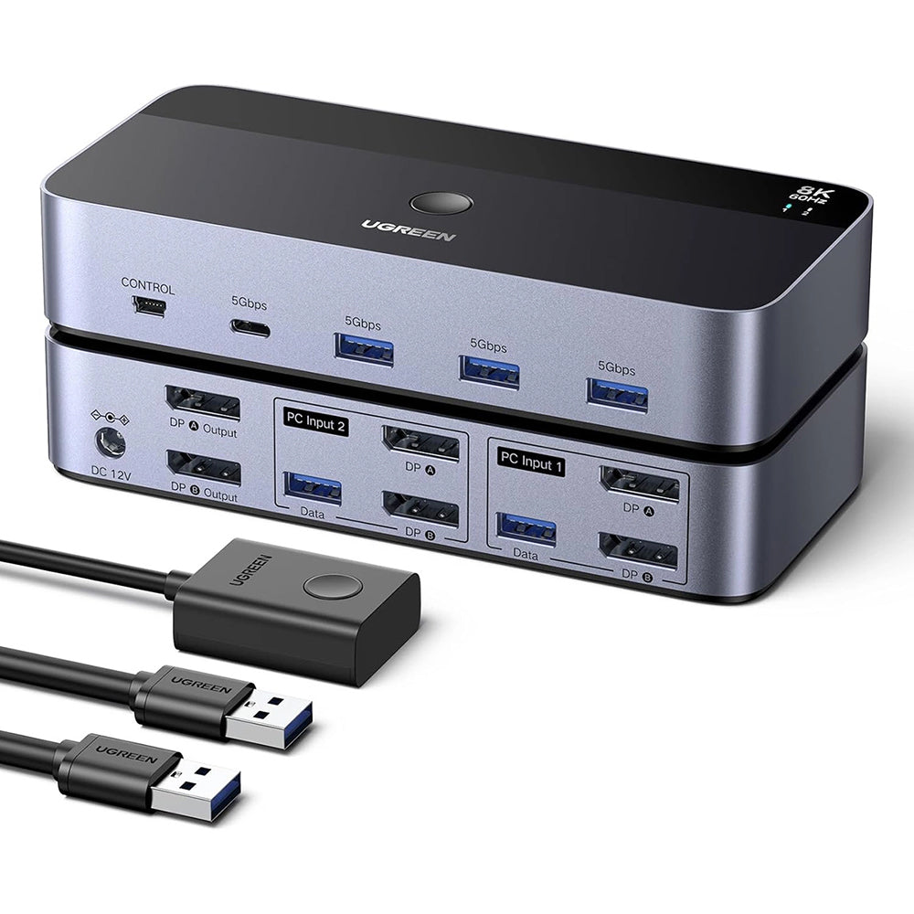 Switch Video DisplayPort UGREEN AK700 (55851), Sivý
